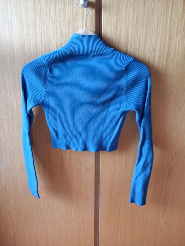 Jersey azul de canalé