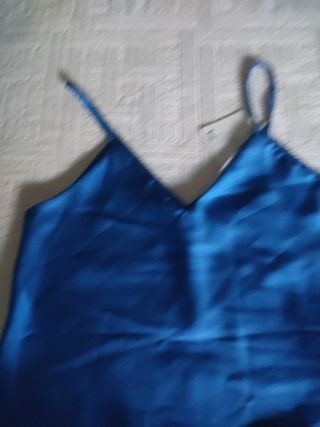 Canottiera blu in seta