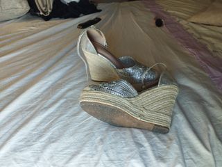 Zapatos cuña plata