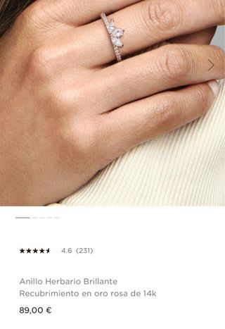 Anillo Pandora Oro Rosa 14k