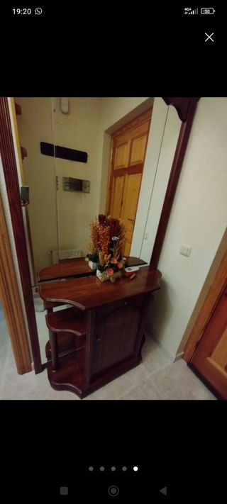Recibidor madera espejo