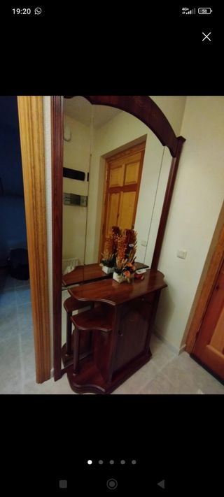 Recibidor madera espejo