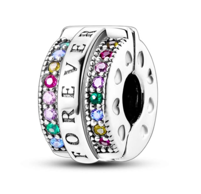 Charm clip brillantes multicolor