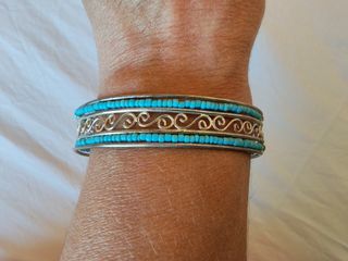 Pulsera plata turquesa
