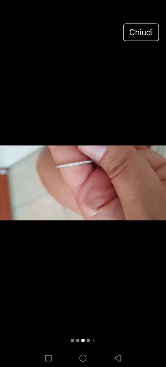 Anello zirconi bianchi - veretta argento