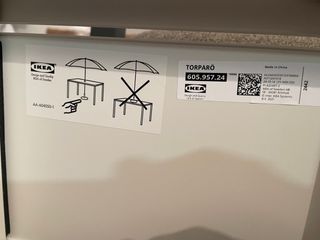 Mesa plegable + 4 sillas IKEA TORPARÖ 130x74cm