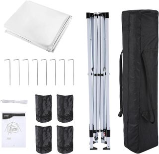 CARPA PLEGABLE BLANCA 3X3 NUEVA+4BOLSAS DE PESO