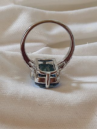 Anillo azul plata, acero, nuevo