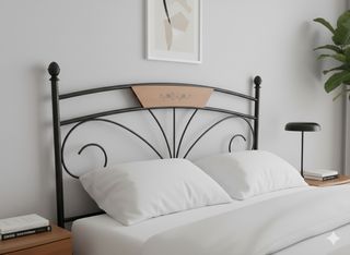 Cabecero cama forja negro-marrón para cama de 135.