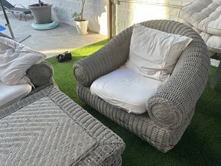 Sofá y sillones jardín mimbre