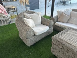 Sofá y sillones jardín mimbre
