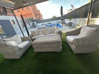 Sofá y sillones jardín mimbre
