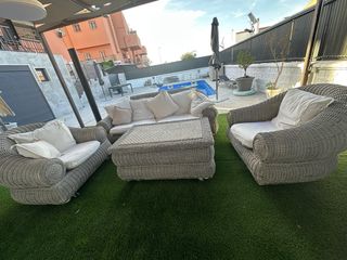 Sofá y sillones jardín mimbre