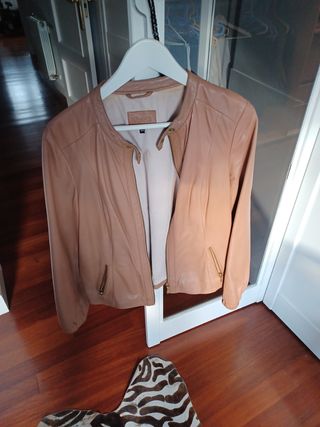Chamarra cuero marrón - Talla 44
