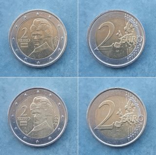 4 Monedas 2€ España-Austria NUEVAS