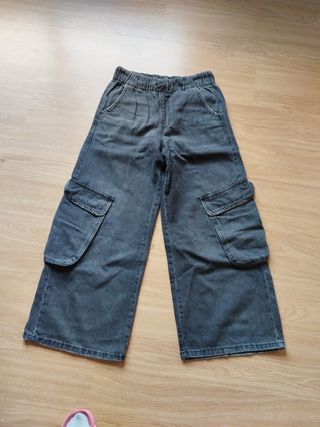 Pantalón cargo gris niña talla 10