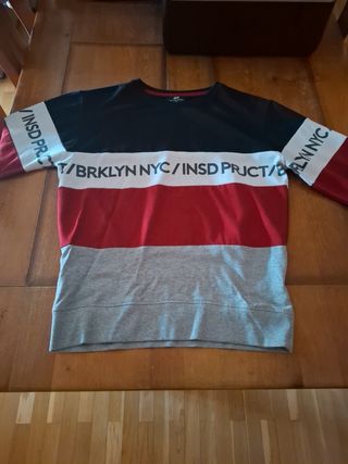Sudadera Inside juvenil gris-rojo