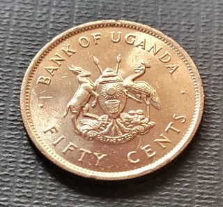 Moneda Uganda 50 Centavos 1974