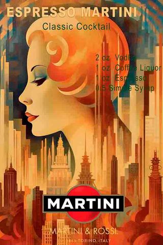 Poster Stampa Aperitivo Martini & Rossi 32x47 Cm.