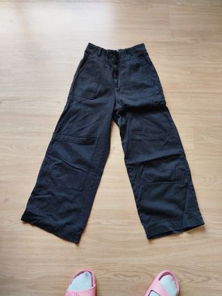 Pantalón cargo niña negro talla 9
