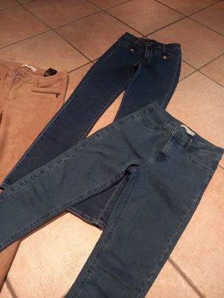 3 Pantaloni Jeans: Blu e Marrone