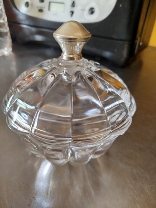 Bombonera cristal plata