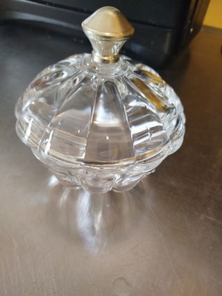 Bombonera cristal plata