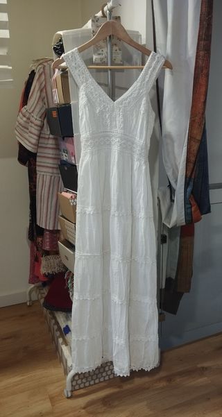 Vestido blanco largo 100% algodón 