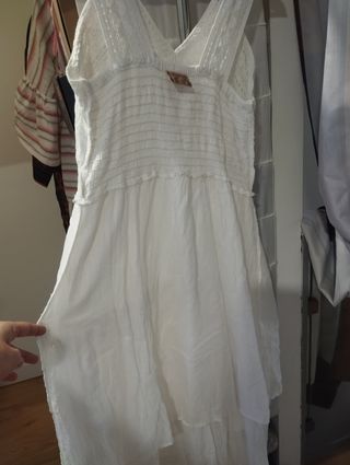 Vestido blanco largo 100% algodón 