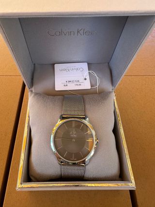 Reloj Calvin Klein unisex gris plata