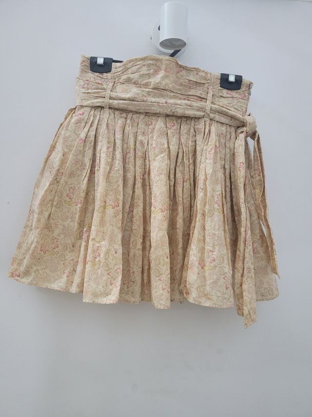 Falda Zara M Beige - Flores