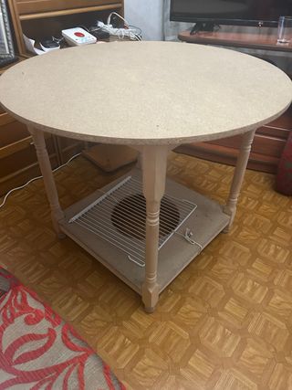 Mesa camilla redonda de madera