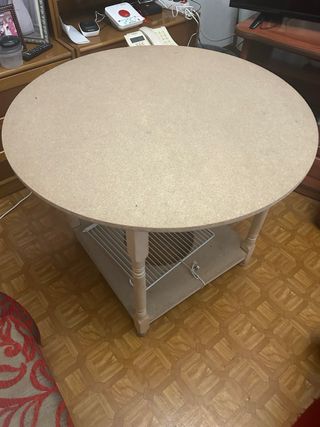 Mesa camilla redonda de madera