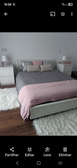 Cama branca 140x200 c/ estrado