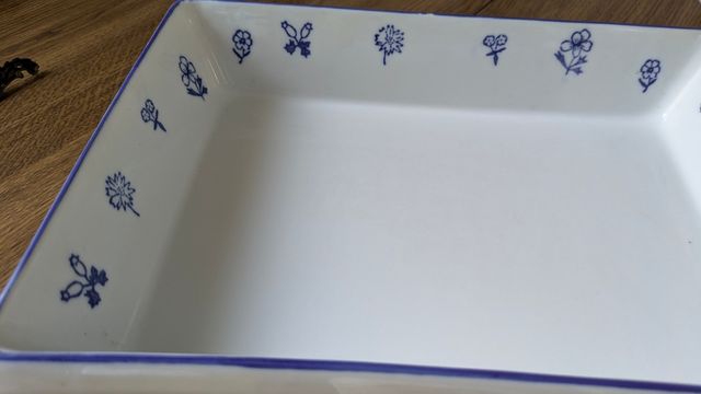 Fuente horno | cerámica, mimbre