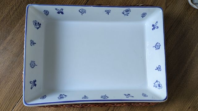 Fuente horno | cerámica, mimbre