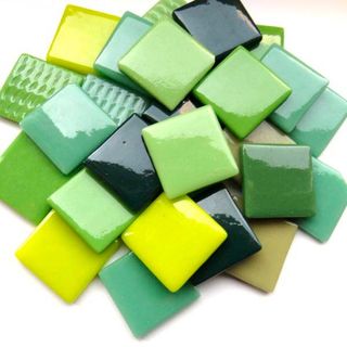 Mosaicos verdes 25x25x4mm - 1kg