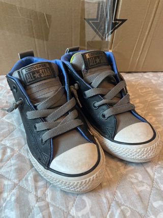 Converse All Star: zapatillas piel grises y negras