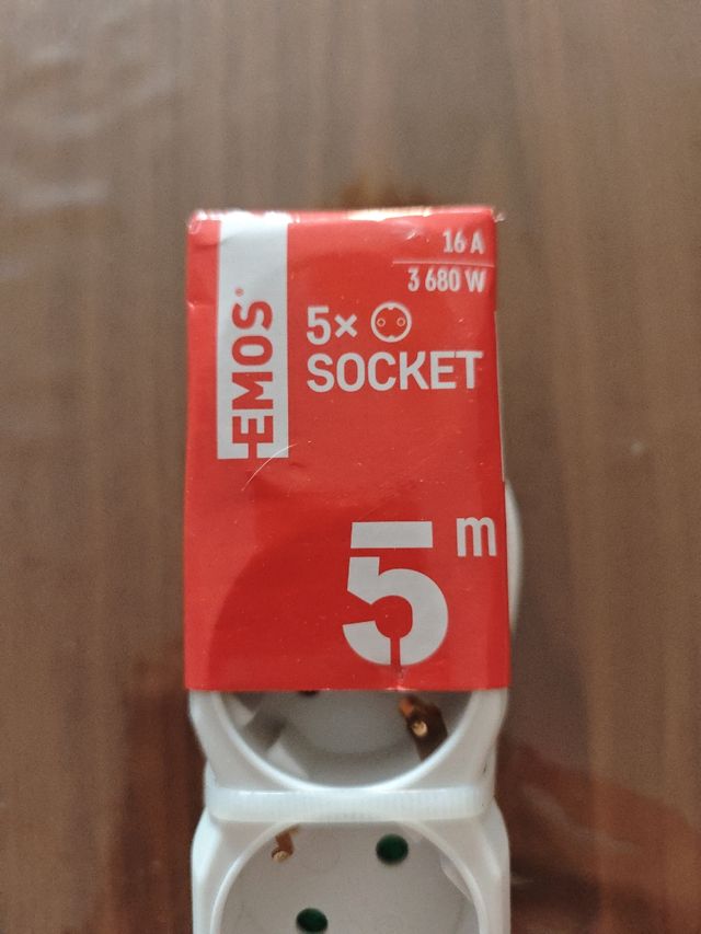 Regleta 5 enchufes cable 5 metros