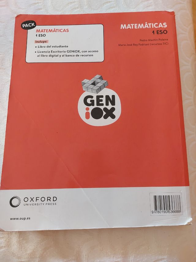 Matemáticas 1º ESO. Libro del estudiante. GENiOX