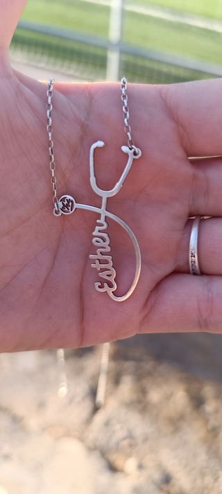 Colgante fonendo personalizado plata