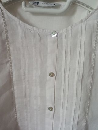 Blusa blanca Zara - vainicas 