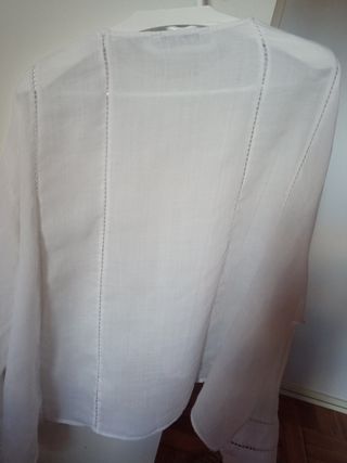 Blusa blanca Zara - vainicas 