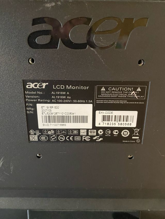 Monitor LCD Acer AL1916W