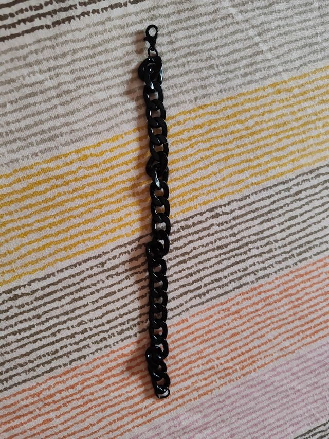 Pulsera negra - Cadena gruesa