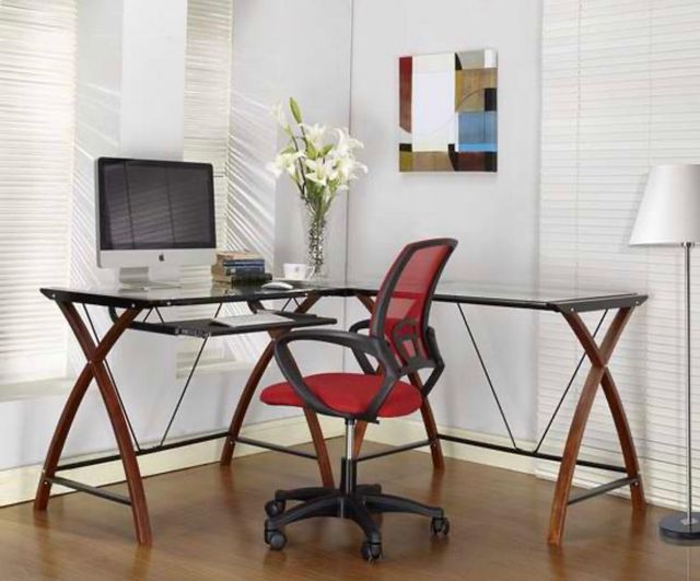 Escritorio cristal L - Flash muebles