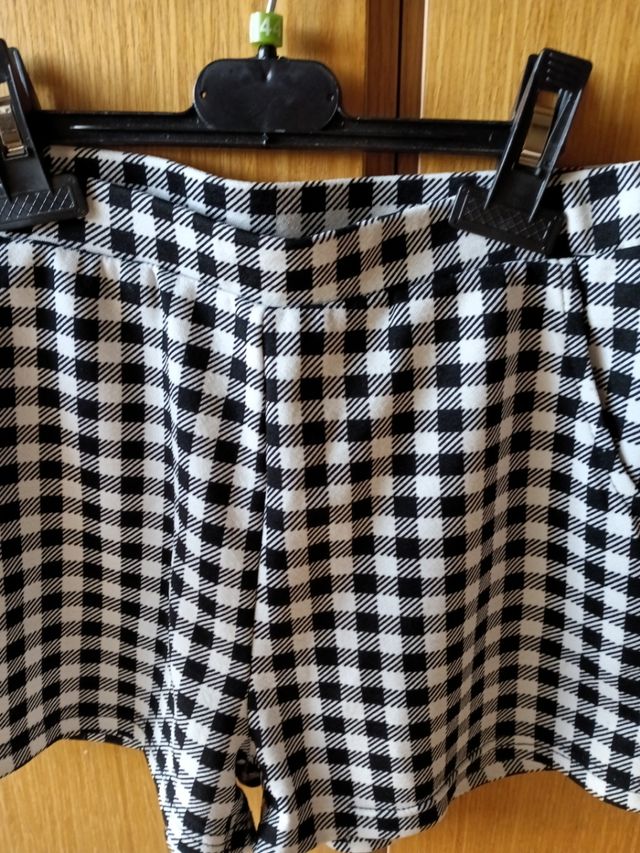 Shorts vichy blanco y negro