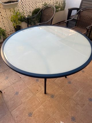 Mesa exterior redonda cristal