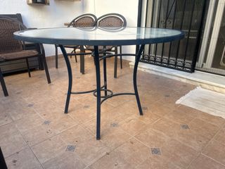 Mesa exterior redonda cristal