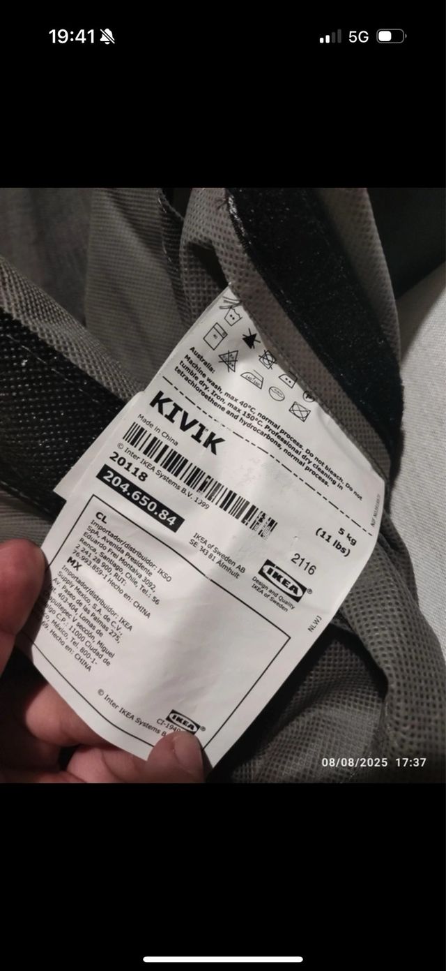 Funda sofá 3 plazas Ikea gris Skiftebo 